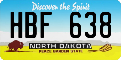 ND license plate HBF638