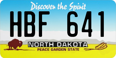 ND license plate HBF641