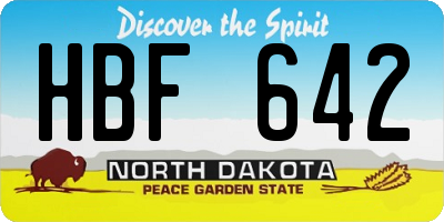 ND license plate HBF642