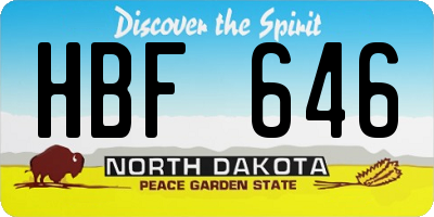 ND license plate HBF646