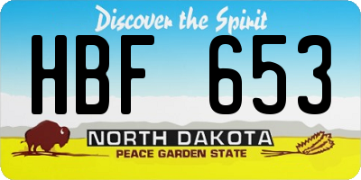 ND license plate HBF653