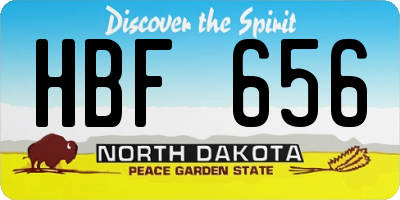 ND license plate HBF656