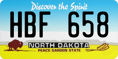 ND license plate HBF658