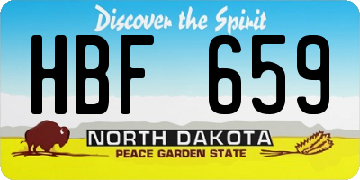 ND license plate HBF659