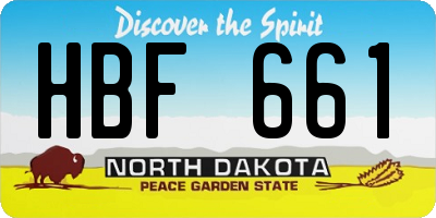 ND license plate HBF661