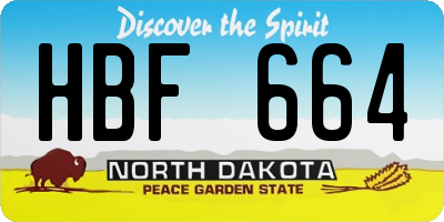 ND license plate HBF664
