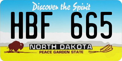 ND license plate HBF665