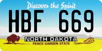 ND license plate HBF669