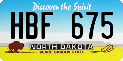 ND license plate HBF675