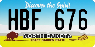 ND license plate HBF676