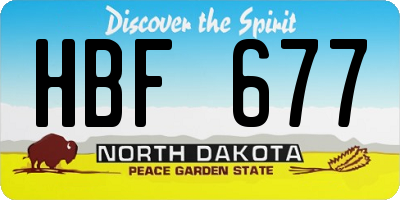 ND license plate HBF677
