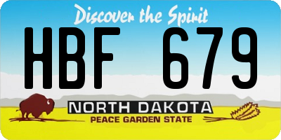 ND license plate HBF679