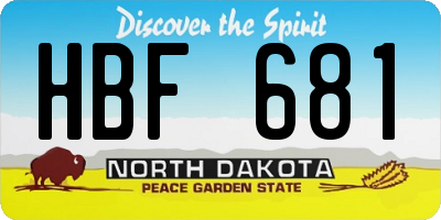 ND license plate HBF681