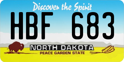 ND license plate HBF683