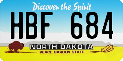 ND license plate HBF684