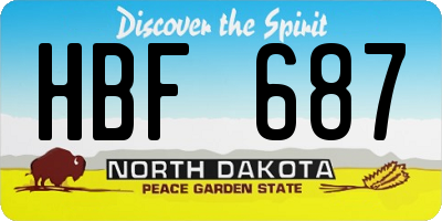 ND license plate HBF687