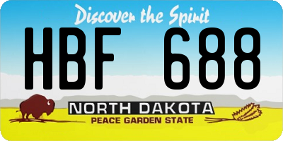 ND license plate HBF688