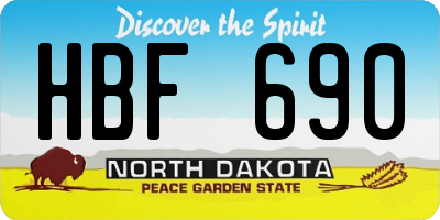 ND license plate HBF690