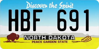 ND license plate HBF691