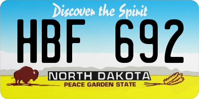 ND license plate HBF692