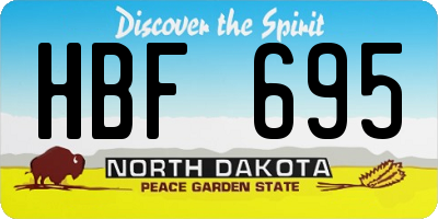 ND license plate HBF695