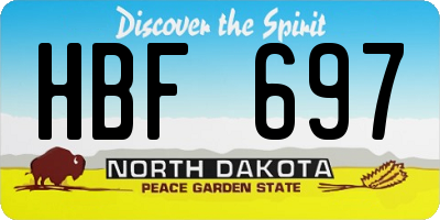 ND license plate HBF697