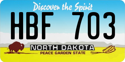 ND license plate HBF703