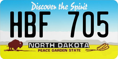 ND license plate HBF705