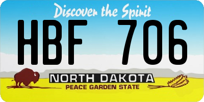 ND license plate HBF706