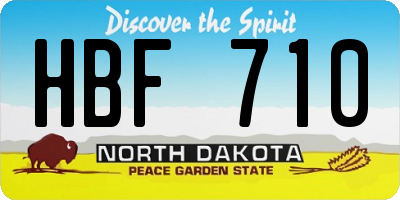 ND license plate HBF710