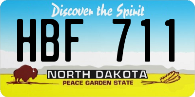 ND license plate HBF711