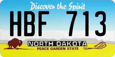 ND license plate HBF713