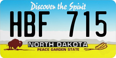 ND license plate HBF715