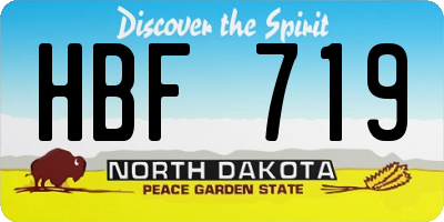 ND license plate HBF719