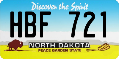 ND license plate HBF721