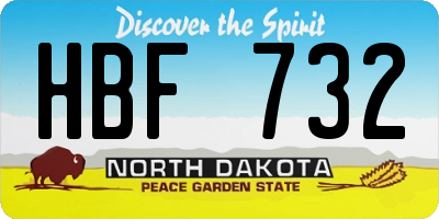 ND license plate HBF732
