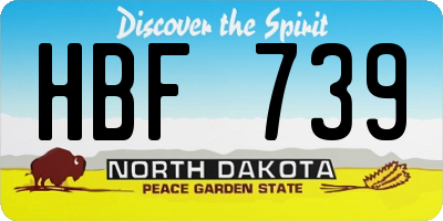 ND license plate HBF739