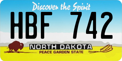 ND license plate HBF742