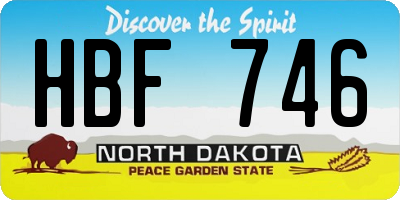 ND license plate HBF746