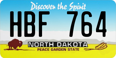 ND license plate HBF764