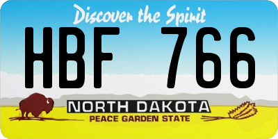 ND license plate HBF766