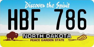 ND license plate HBF786