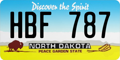 ND license plate HBF787