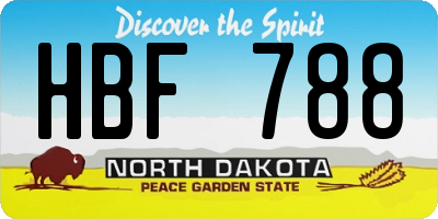 ND license plate HBF788
