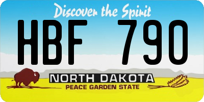 ND license plate HBF790