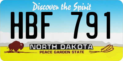 ND license plate HBF791