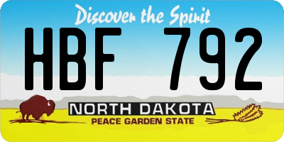 ND license plate HBF792