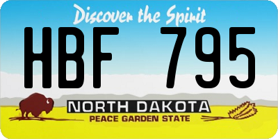 ND license plate HBF795