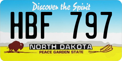 ND license plate HBF797