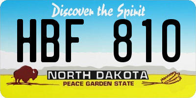 ND license plate HBF810